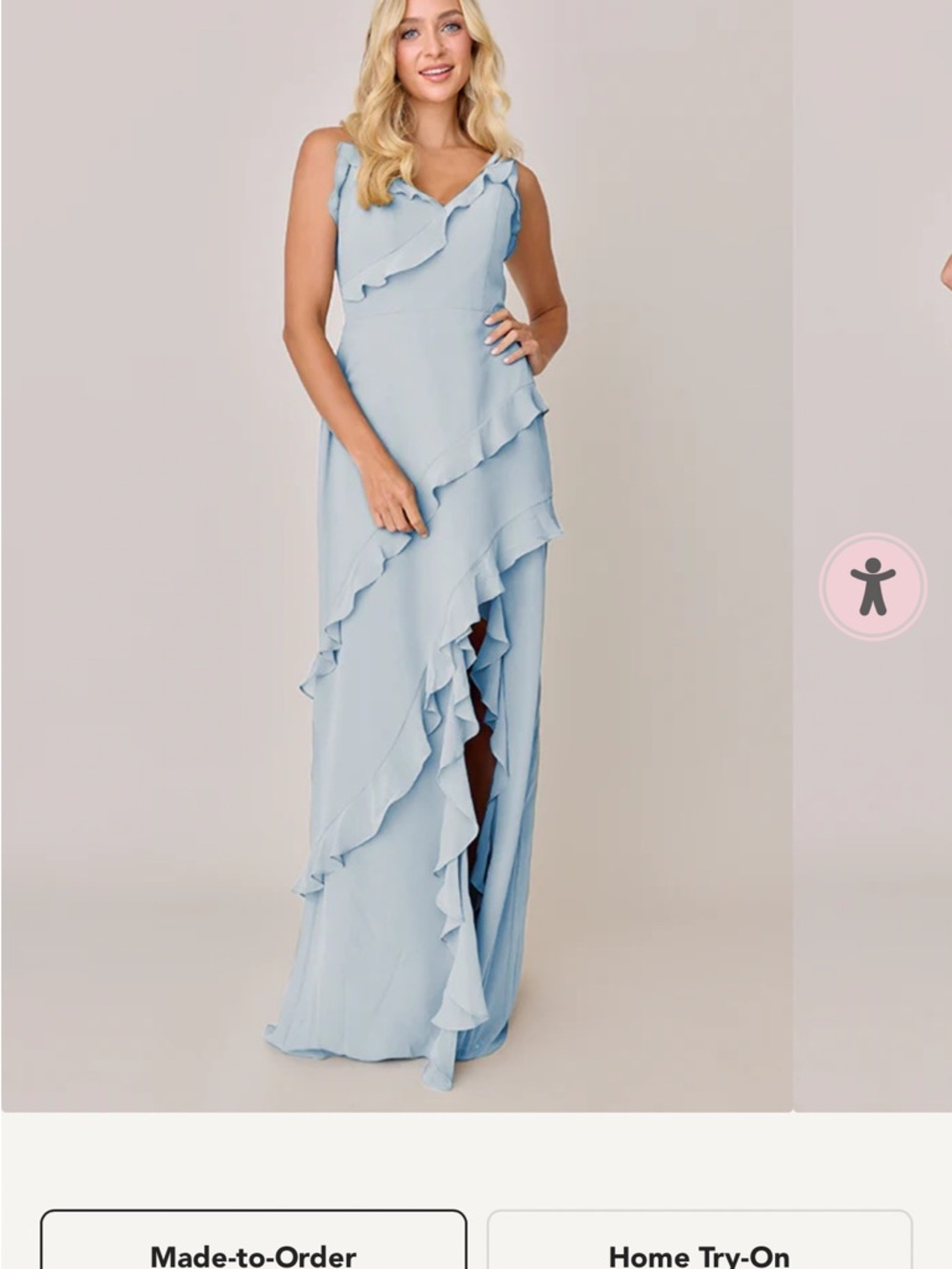 Revelry Light Blue Ruffled Maxi Dress
